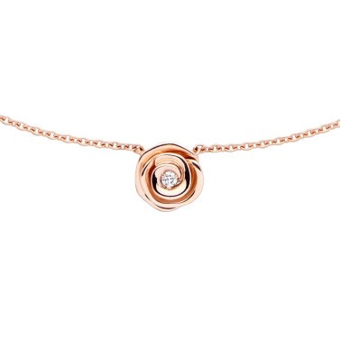 Collier Dior Rose Couture petit modèle en or rose et diamant JRCO95001