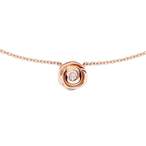 Collier Dior Rose Couture petit modèle en or rose et diamant