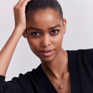 Collier Dior Rose Couture grand modèle en or rose et diamant