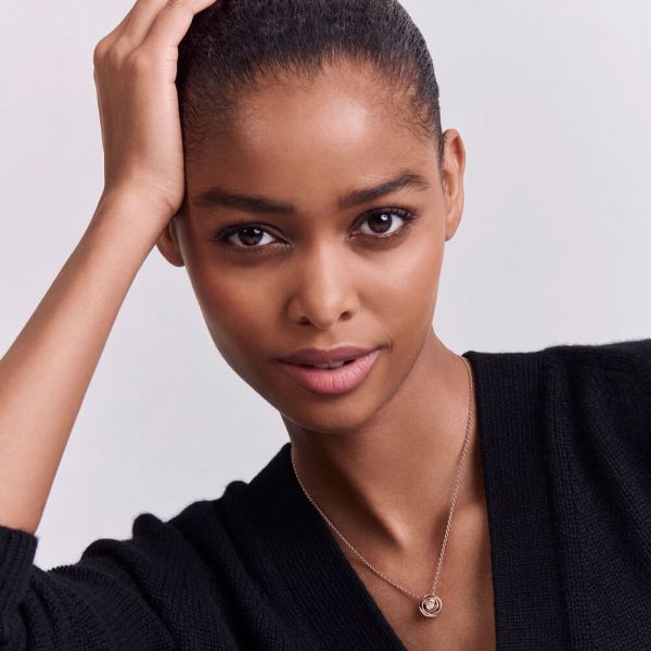 Collier Dior Rose Couture grand modèle en or rose et diamant