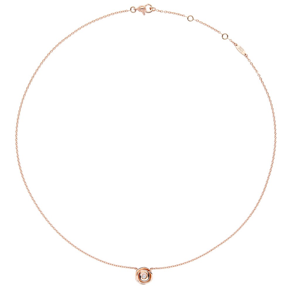 Collier Dior Rose Couture grand modèle en or rose et diamant