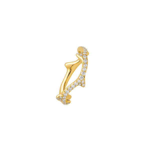Bague Dior Bois de Rose en or jaune pavée diamants JBDR95035