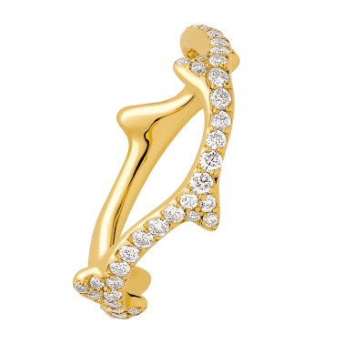 Bague Dior Bois de Rose en or jaune pavée diamants JBDR95035