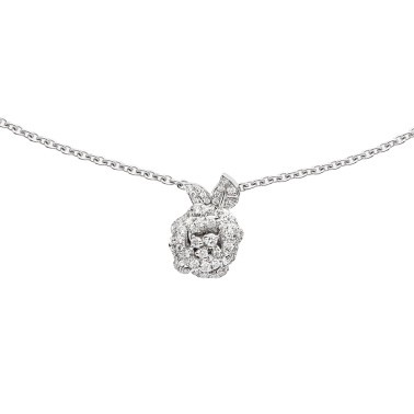 Collier Dior Rose Bagatelle petit modèle en or blanc et diamants  JBAG94059