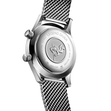 Montre Longines Heritage Diver automatique cadran noir bracelet maille milanaise 36 mm