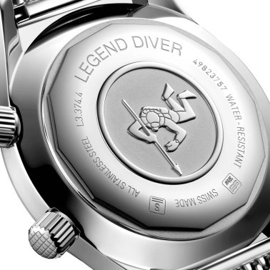 Montre Longines Heritage Diver automatique cadran nacre bracelet maille milanaise 36 mm