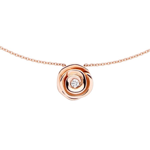 Collier Dior Rose Couture grand modèle en or rose et diamant JRCO95004