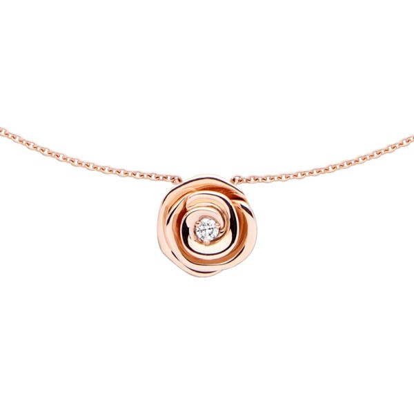 Dior Rose Couture large necklace in pink gold and diamond