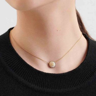 Collier Dior Rose des Vents Céleste en or jaune or blanc diamant onyx et nacre JSAM95002