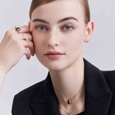 Ring open Dior Rose des Vents in yellow gold mother-of-pearl and diamonds