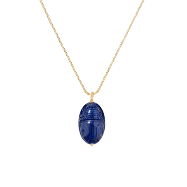 Pendentif Aurélie Bidermann Scarabée Grand modèle en or jaune et lapis lazuli SCAPD01LLGM