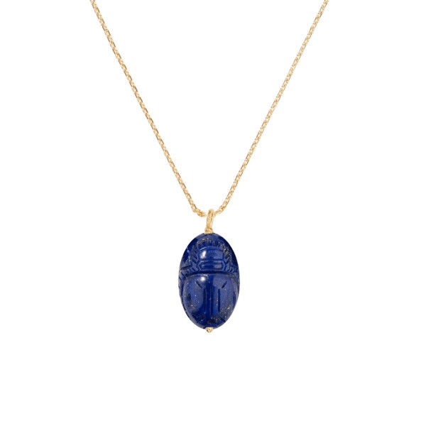 Pendant Scarabée BM Aurélie Bidermann in yellow gold and lapis lazuli