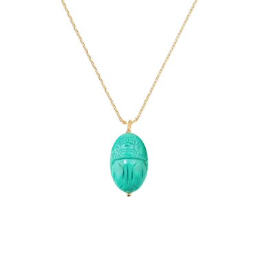 Pendant Scarabée BM Aurélie Bidermann in yellow gold and turquoise