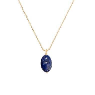Pendentif Aurélie Bidermann Scarabée en or jaune et lapis lazuli SCAPD01LLMM