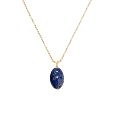 Pendentif Aurélie Bidermann Scarabée en or jaune et lapis lazuli SCAPD01LLMM
