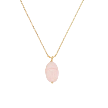 Pendant Scarabée Aurélie Bidermann in yellow gold and pink opal