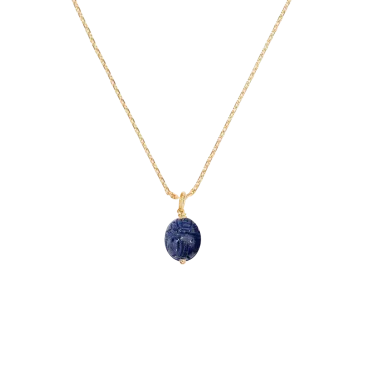Pendant Scarabée LM Aurélie Bidermann in yellow gold and lapis lazuli