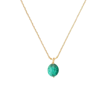 Pendant Scarabée LM Aurélie Bidermann in yellow gold and turquoise