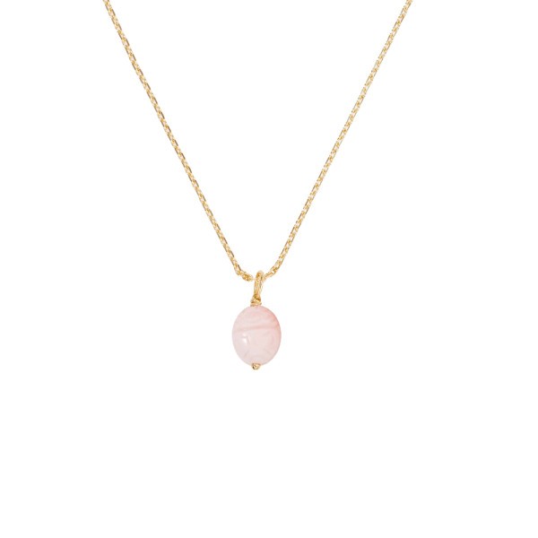 Pendant Scarabée LM Aurélie Bidermann in yellow gold and pink opal