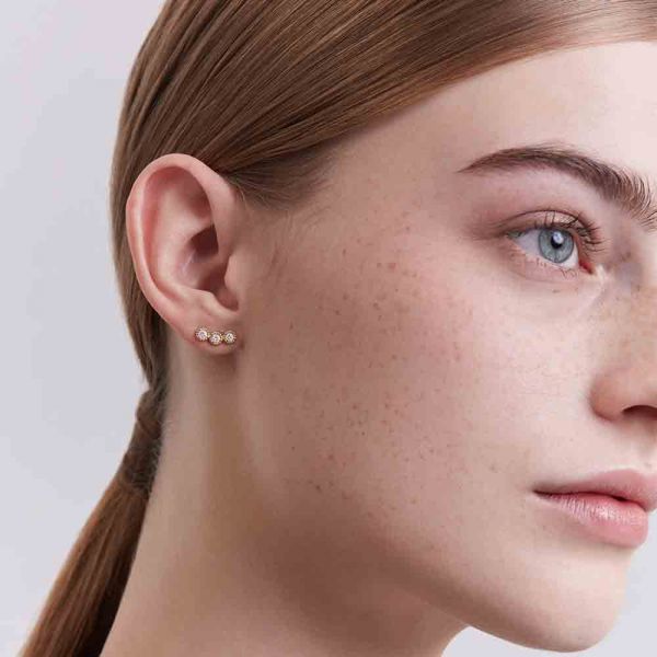 Earring Dior yellow gold diamonds Mimirose JMRO95004 - Lepage