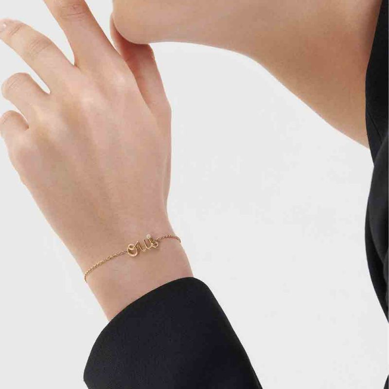 Bracelet woman yellow gold and diamond Oui Dior JOUI95004 - Lepage