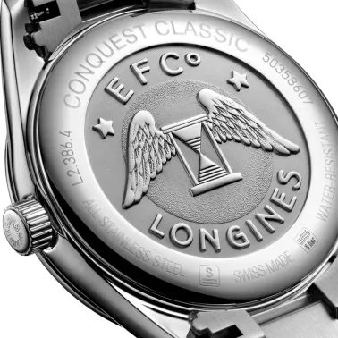 Montre Longines Conquest Classic quartz cadran bleu bracelet acier 34 mm L2.386.4.92.6