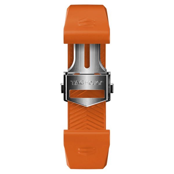 Bracelet TAG Heuer Connected E4 en caoutchouc orange 42 mm