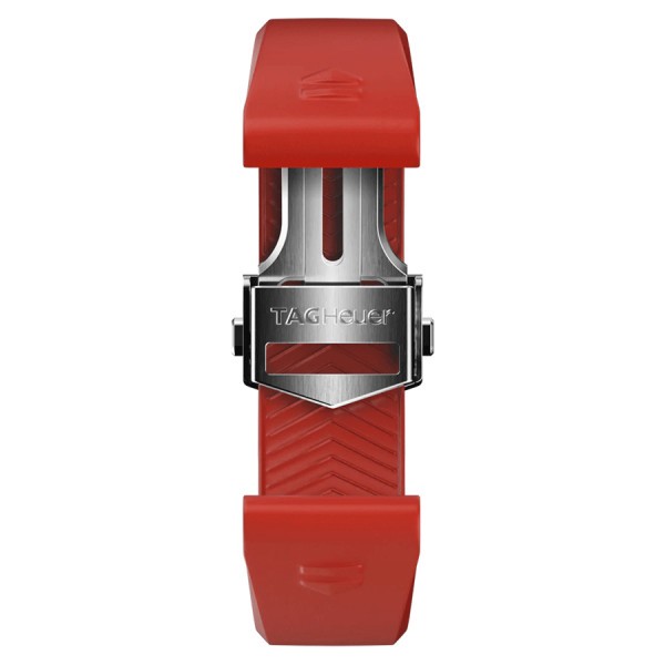 Bracelet TAG Heuer Connected E4 en caoutchouc rouge 42 mm