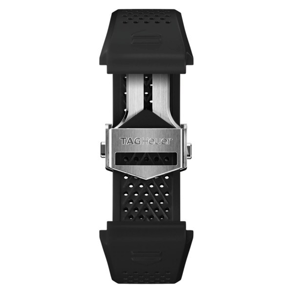 Bracelet TAG Heuer Connected E4 en caoutchouc noir 45 mm