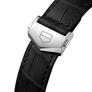 Montre TAG Heuer Carrera Calibre 5 Day-Date automatique cadran noir bracelet cuir noir 41 mm