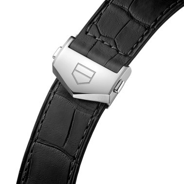Montre TAG Heuer Carrera Calibre 5 automatique cadran argent bracelet cuir noir 39 mm WBN2111.FC6505