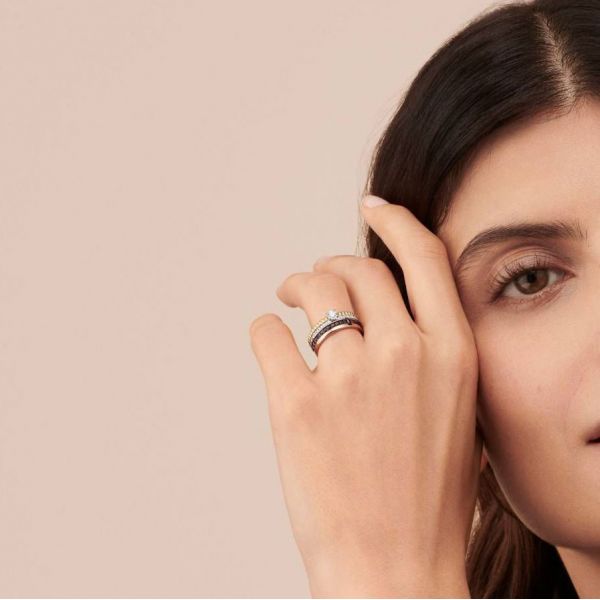 Alliance Boucheron Quatre Classique en or rose et PVD marron