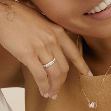 Alliance Boucheron Quatre White Edition en or rose céramique blanche et diamants JAL00237