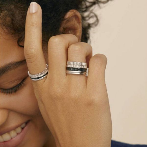 Bague Boucheron Quatre Black Edition small en or blanc diamants et PVD noir