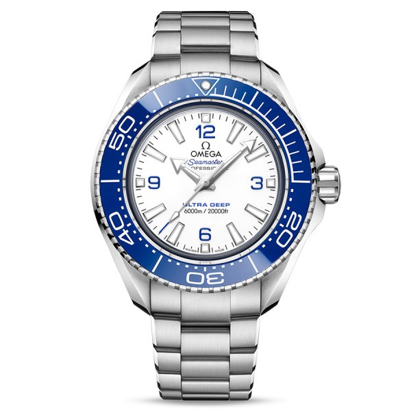 Montre Omega Seamaster Planet Ocean 6000M Ultra Deep Co-Axial cadran blanc bracelet acier 45,5 mm