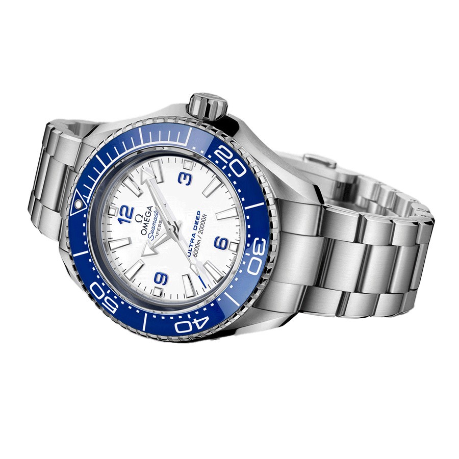 Montre Omega Seamaster Planet Ocean 6000M Ultra Deep Co-Axial cadran blanc bracelet acier 45,5 mm