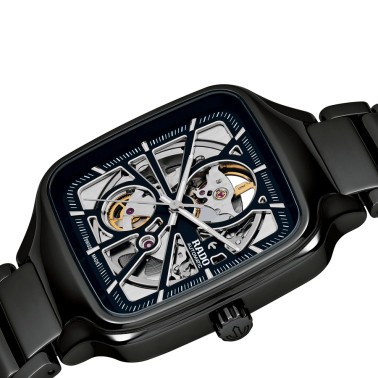 Rado True Square Open Heart automatic watch black dial black ceramic bracelet 38 mm R27086152