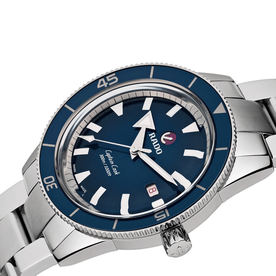 Montre Rado Captain Cook automatique cadran bleu bracelet acier 42 mm R32105203