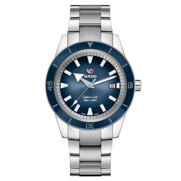 Montre Rado Captain Cook automatique cadran bleu bracelet acier 42 mm R32105203