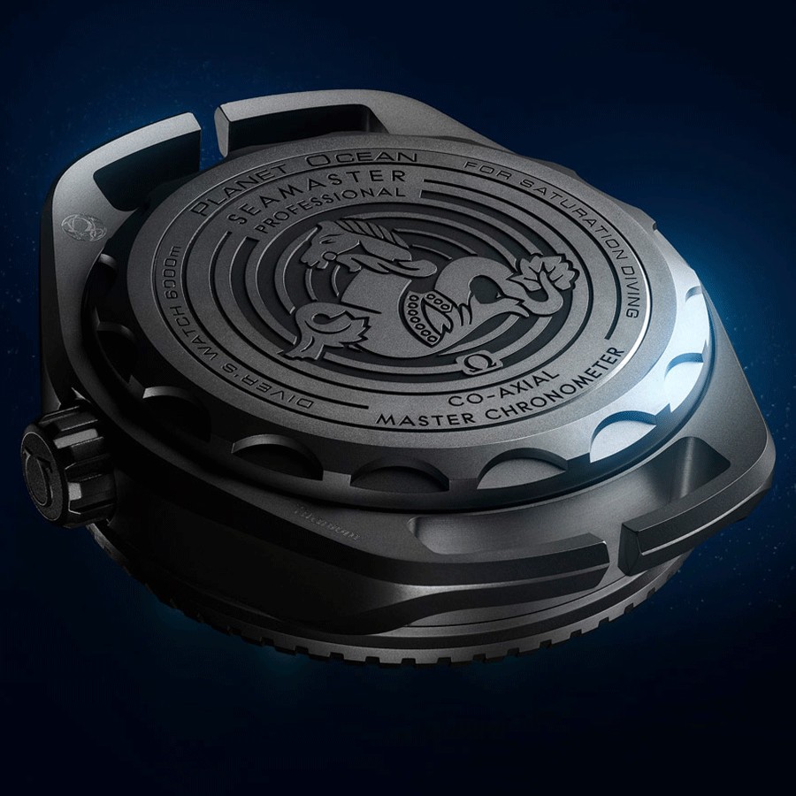 Montre Omega Seamaster Planet Ocean 6000M Ultra Deep Co-Axial titane cadran noir bracelet NATO 45,5 mm