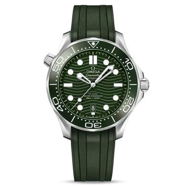 Montre Omega Seamaster Diver 300m Co-Axial Master Chronometer cadran vert bracelet caoutchouc 42 mm