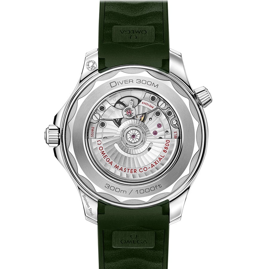 Montre Omega Seamaster Diver 300m Co-Axial Master Chronometer cadran vert bracelet caoutchouc 42 mm