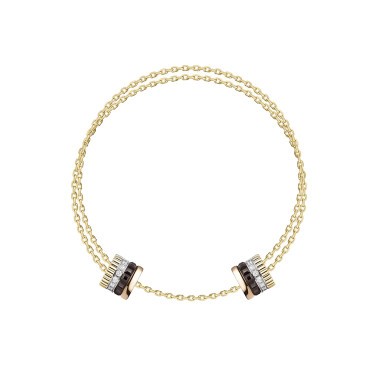Bracelet Boucheron Quatre Classique trois ors, diamants et PVD marron JBT00938
