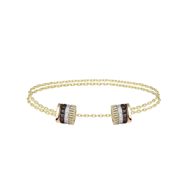 Bracelet Boucheron Quatre Classique trois ors, diamants et PVD marron JBT00938