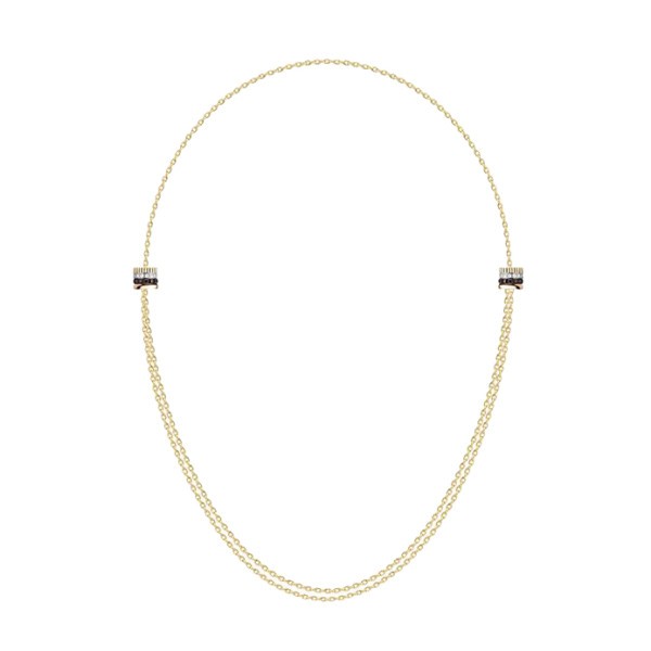 Boucheron Quatre Classique necklace in three gold, diamonds and brown PVD