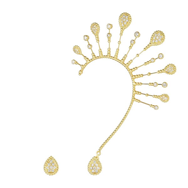 Boucles d'oreilles Boucheron Serpent Bohème en or jaune et diamants JCO01551