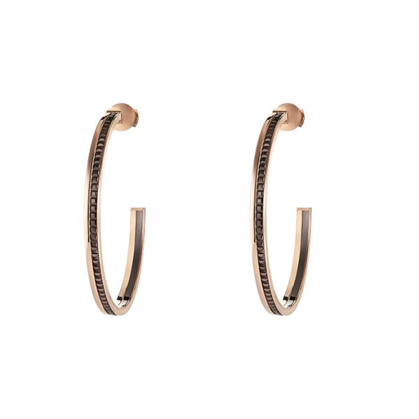 Boucheron Quatre Classique hoops earrings in rose gold and brown PVD