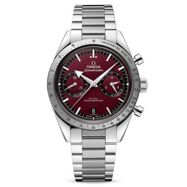Montre Omega Speedmaster '57 Co-Axial Master Chronometer cadran rouge bracelet acier 40,5 mm