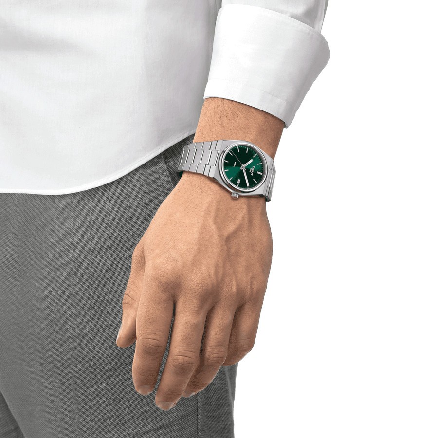 Montre Tissot PRX quartz cadran vert bracelet acier 40 mm T137.410.11.091.00