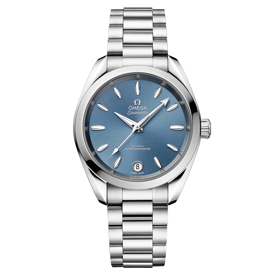 Montre Omega Seamaster Aqua Terra 150m Ladies Co-Axial Master Chronometer cadran bleu bracelet acier 34 mm